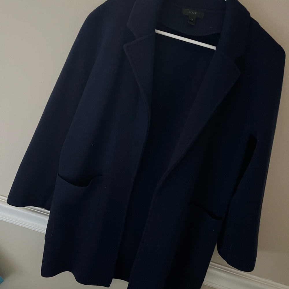 J Crew navy sweater blazer